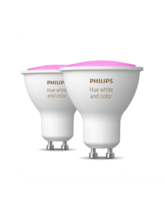 Bombilla inteligente LED Philips Hue White and Color Ambiance GU10 5,7W 2000K-6500K RGB Pack2 2 bombillas RGB