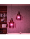 Lâmpada inteligente Philips Hue White e Color Ambiance A60 E27 1100lm detalhe de luz rosa