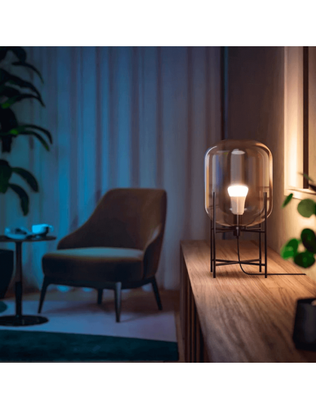 Ampoule intelligente Philips Hue White and Color Ambiance A60 E27 800 Pack 3 dans un salon