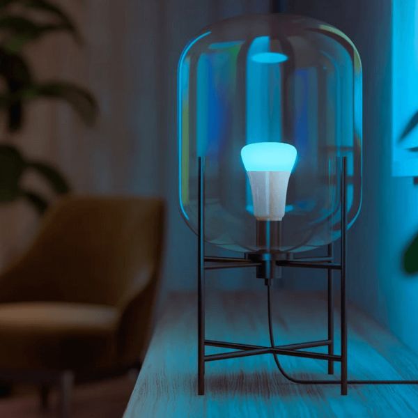 Bombilla inteligente Philips Hue White and Color Ambiance LED 6.5W 2000K-6500K RGB A60 E27 830lm Pack 2 tono luz azul