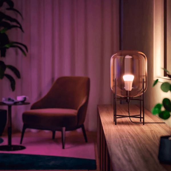 Bombilla inteligente Philips Hue White and Color Ambiance LED 6.5W 2000K-6500K RGB A60 E27 830lm Pack 2 tono luz cálida