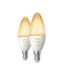 Lâmpada inteligente Philips Hue White Ambiance LED 4W 2200K-6500K Vela E14 470lm Pacote 2 em