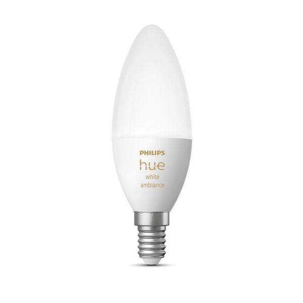 Lâmpada inteligente Philips Hue White Ambiance LED 4W 2200K-6500K Vela 470lm E14