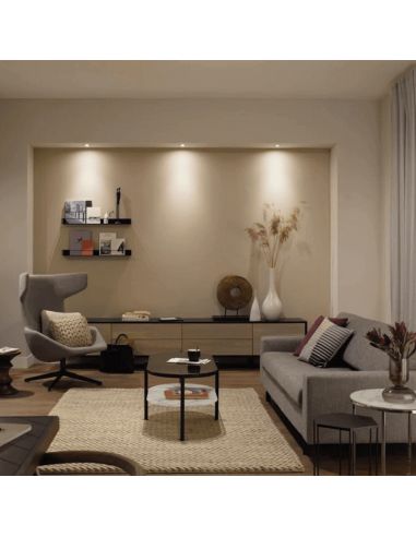 Lâmpada inteligente Philips Hue White Ambiance LED 5W 2200K-6500K GU10 350lm Pack 3 fotos sala de estar