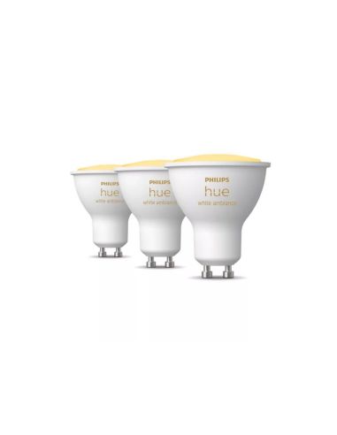 Ampoule connectée Philips Hue White Ambiance LED 5W 2200K-6500K GU10 350lm Pack de 3