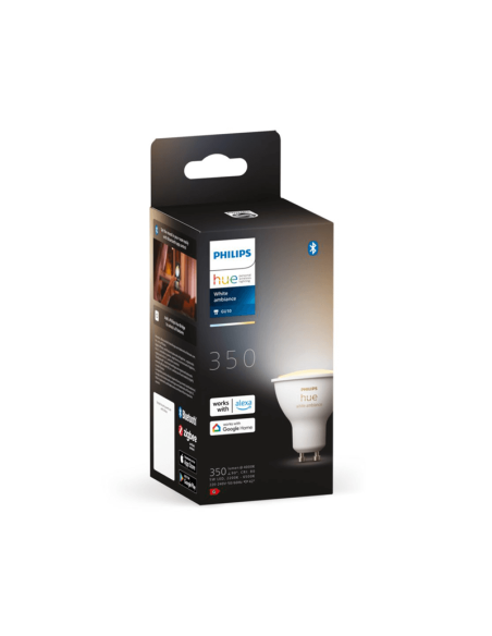 Bombilla inteligente Philips Hue White Ambiance 4.3W 2200K-6500K 350lm GU10 caja producto