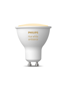 Bombilla inteligente Philips Hue White Ambiance 4.3W 2200K-6500K 350lm GU10 encendida