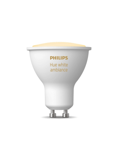 Bombilla inteligente Philips Hue White Ambiance 4.3W 2200K-6500K 350lm GU10 encendida