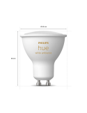 Bombilla inteligente Philips Hue White Ambiance 4.3W 2200K-6500K 350lm GU10 medidas producto