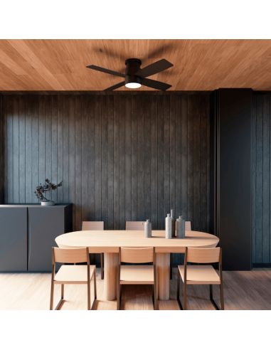 Ventilateur de plafond LED Taro noir DC Dimmable lumière d'ambiance