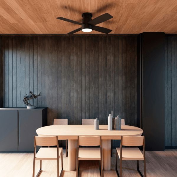 Ventilateur de plafond LED Taro noir DC Dimmable lumière d'ambiance