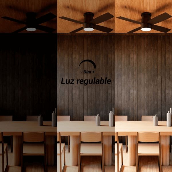 Taro Ventilateur de plafond LED Noir DC Dimmable Light Dimmable Light