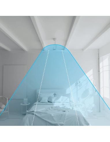 Ventilateur de plafond Gema LED avec écran en jute