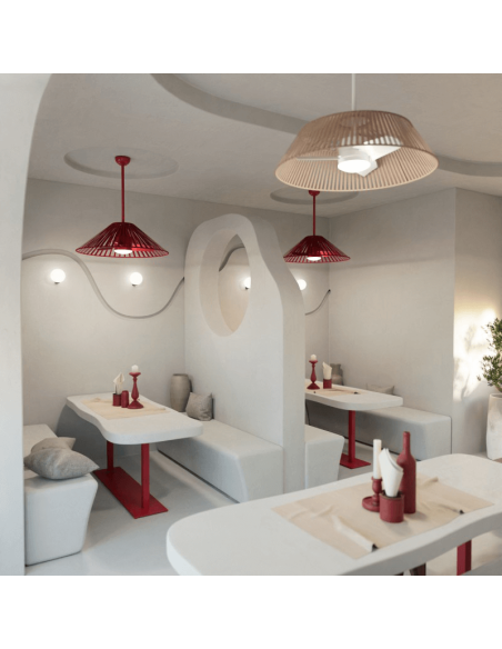 Ventilador de teto Gema LED com tela de juta ambiente