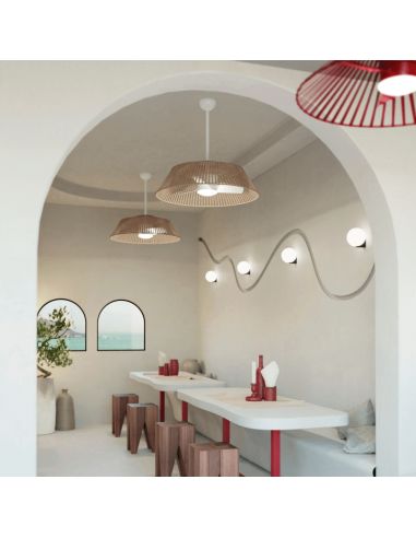 Ventilateur de plafond Gema LED avec écran en jute