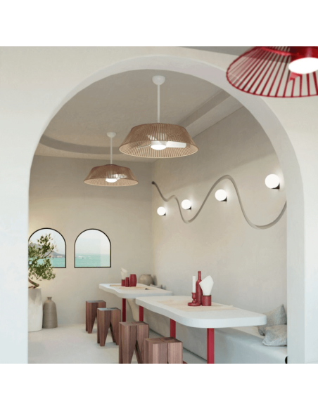 Ventilador de Techo LED Gema con pantalla yute detalle