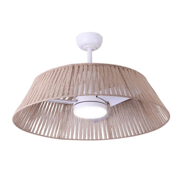 Ventilateur de plafond Gema LED avec écran en jute