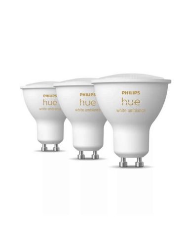 Bombilla  inteligente Philips Hue White Ambiance LED 5W 2200K-6500K GU10 350lm Pack 3