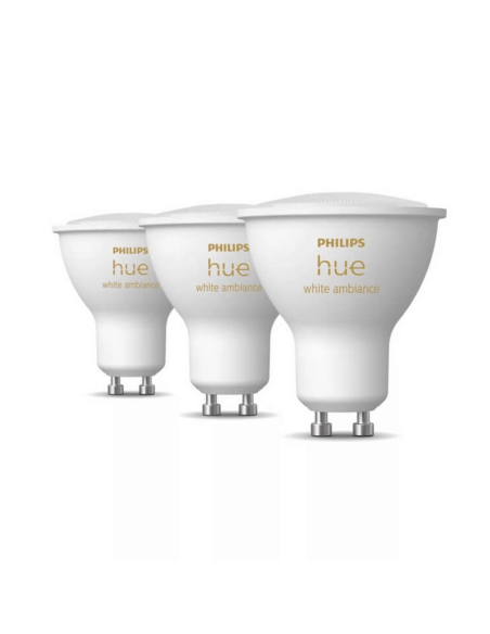 Lâmpada inteligente Philips Hue White Ambiance LED 5W 2200K-6500K GU10 350lm Pacote 3