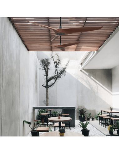 Ventilateur de plafond Nova intérieur/extérieur DC brun environnement extérieur