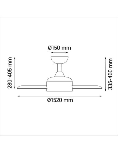 Ventilador de teto Nova medidas internas/externas DC marrom