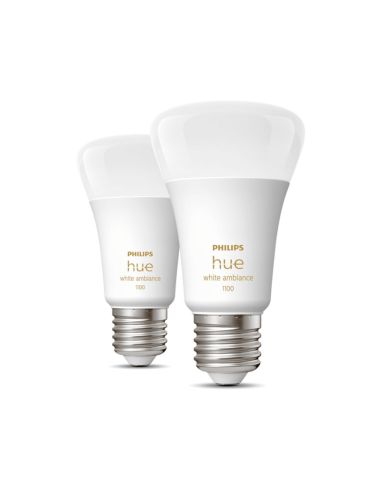 Bombilla inteligente Philips Hue White Ambiance A60 8W 2200K-6500K E27 1100lm Pack 2