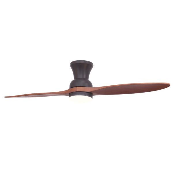 Ventilateur de plafond LED DC Duplo de style industriel marron