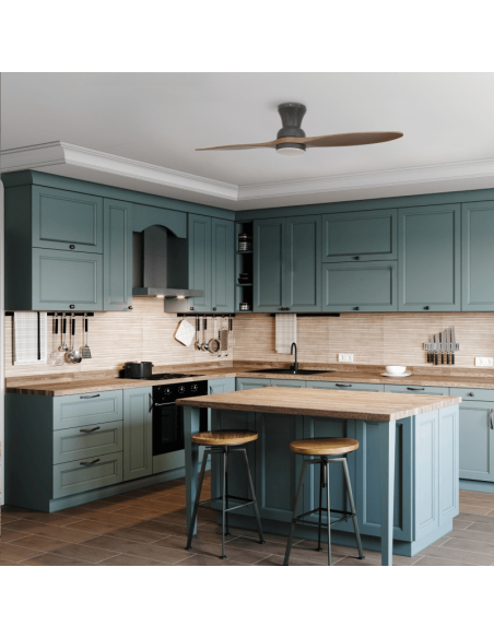 Ventilador de Techo LED estilo Industrial Duplo marrón DC ambiente interior