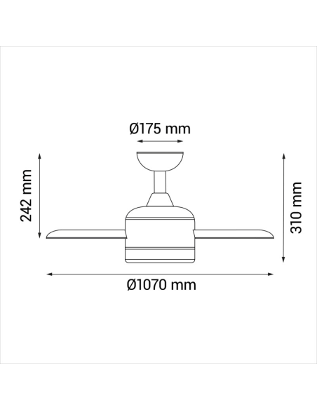 Ventilador de teto LED de estilo industrial duplo marrom DC medidas