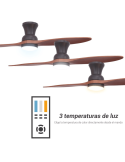 Température de la lumière CC du ventilateur de plafond LED de style industriel Duplo marron