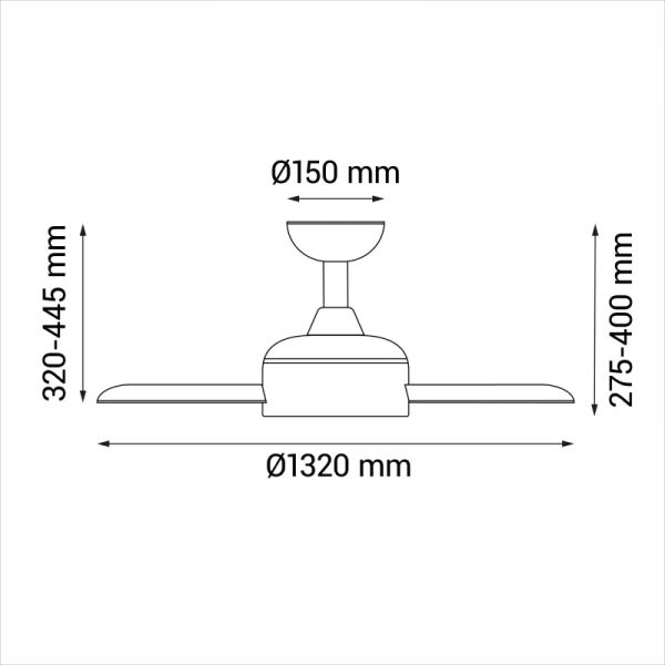 Ventilateur de plafond Ivy blanc intérieur/extérieur mesures DC