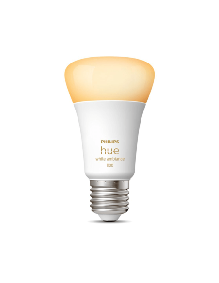Bombilla inteligente Philips Hue White Ambiance A60 8W 2200K-6500K E27 1100lm encendida
