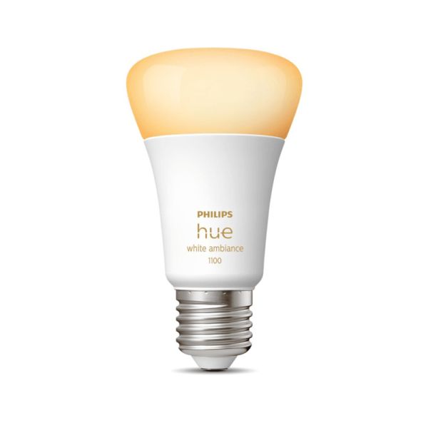 Bombilla inteligente Philips Hue White Ambiance A60 8W 2200K-6500K E27 1100lm encendida