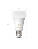 Bombilla inteligente Philips Hue White Ambiance A60 8W 2200K-6500K E27 1100lm medidas producto