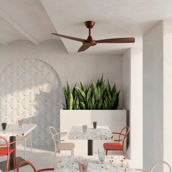 Ventilateur de plafond Lia marron IP20 DC intérieur environnement intérieur