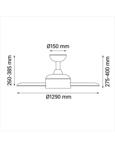 Ventilador de teto Lia brown IP20 DC medições internas