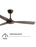 Ventilateur de plafond Lia marron IP20 DC minuterie intérieure