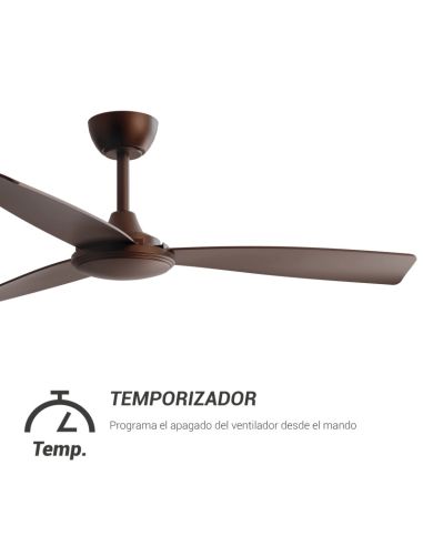 Ventilador de Techo Lia marrón IP20 DC interior temporizador