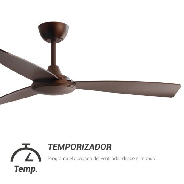 Ventilador de Techo Lia marrón IP20 DC interior temporizador