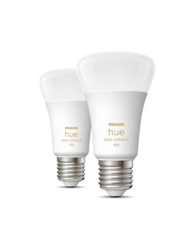 Bombilla inteligente Philips Hue White Ambiance LED 6W 2200K-6500K A60 E27 800lm Pack 2