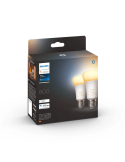 Bombilla inteligente Philips Hue White Ambiance LED 6W 2200K-6500K A60 E27 800lm Pack 2 caja producto