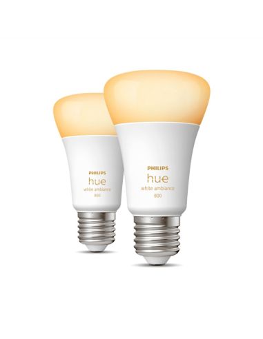 Bombilla inteligente Philips Hue White Ambiance LED 6W 2200K-6500K A60 E27 800lm Pack 2 encendidas