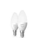 Philips Hue Ampoule LED Connectée 5,5W 2700K Bougie 470lm E14 Pack 2