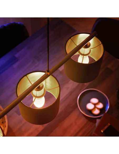 Lâmpada inteligente Philips Hue LED 5.5W 2700K Vela 470lm E14 Pack 2 sugestão de apresentação