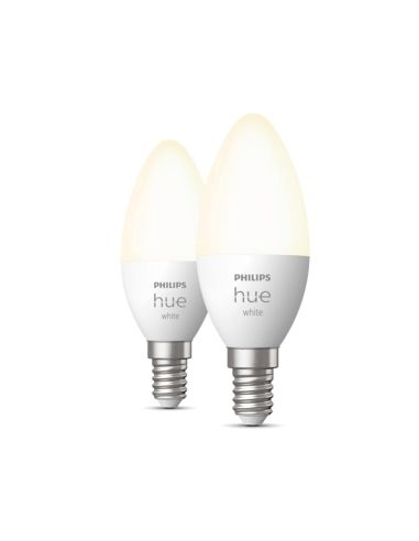 Bombilla inteligente Philips Hue  LED 5.5W 2700K Vela 470lm E14 Pack 2 encendidas