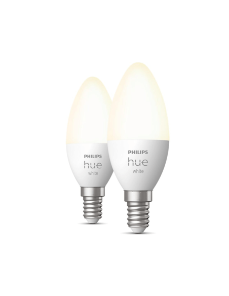 Bombilla inteligente Philips Hue  LED 5.5W 2700K Vela 470lm E14 Pack 2 encendidas