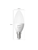 Ampoule intelligente Philips Hue LED 5.5W 2700K Bougie 470lm E14 Pack 2 mesures produits