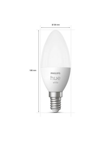 Lâmpada inteligente Philips Hue LED 5,5 W 2700 K Vela 470 lm E14 Pacote 2 medidas produtos