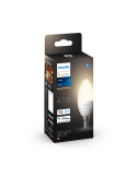 Bombilla inteligente Philips Hue LED 5.5W 2700K Vela 470lm E14 caja producto