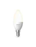 Bombilla inteligente Philips Hue LED 5.5W 2700K Vela 470lm E14 bombilla encendida